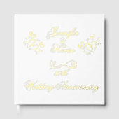 白シンプル50周年記念の結婚金ゴールド | ゲストブック (正面)