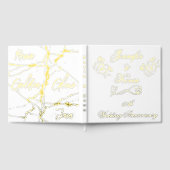 白シンプル50周年記念の結婚金ゴールド | ゲストブック (全面)