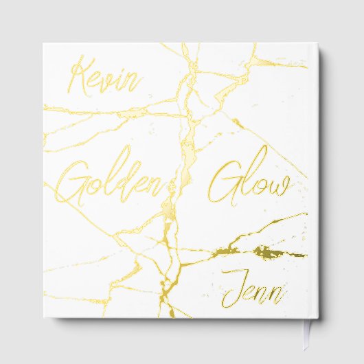 白シンプル50周年記念の結婚金ゴールド | ゲストブック (裏面)