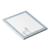 白スイスシェパード白GSDマンガードブルー ノートパッド (アングル)