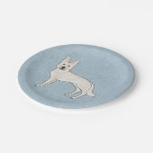 白スイスシェパード白GSDマンガードブルー ペーパープレート (アングル)