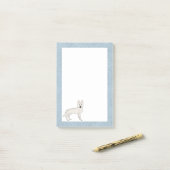 白スイスシェパード白GSDマンガードブルー ポストイット (デスク上)