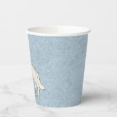 白スイスシェパード白GSDマンガードブルー 紙コップ (左)