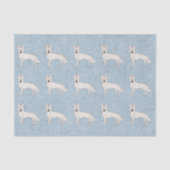 白スイスシェパード白GSD犬パターンブルー 薄葉紙 (正面)