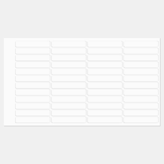 白スキニー長方形の防水ラベル ラベル (シート)