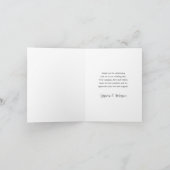 白スクリプト写真結婚の感謝の折り畳みカード サンキューカード (内部)