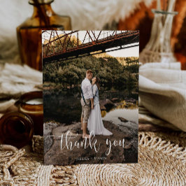 白スクリプト写真結婚の感謝ポストカード ポストカード