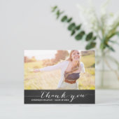 白スクリプト素朴卒業ありがとうはがき ポストカード (スタンド正面)