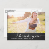 白スクリプト素朴卒業ありがとうはがき ポストカード (正面/裏面)