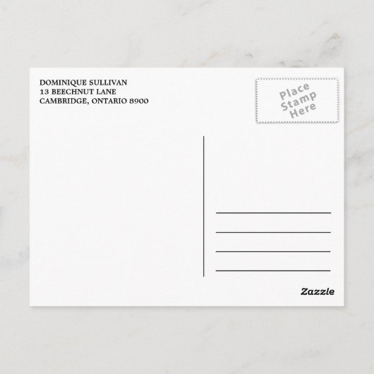 白スクリプト素朴卒業ありがとうはがき ポストカード (裏面)