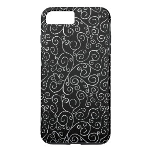 白スク色彩の鮮やかロールするカーブ(黒) iPhone 8 PLUS/7 PLUSケース