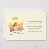 白スケッ感謝していチ3枚の写真モダン卒業 案内状 (裏面)