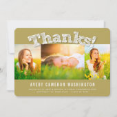 白スケッ感謝していチ3枚の写真モダン卒業 案内状 (正面)