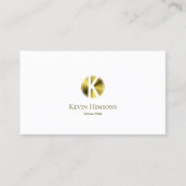 白スタイリッシュいプレーンと金ゴールドとモノグラムモダン 名刺 (正面)