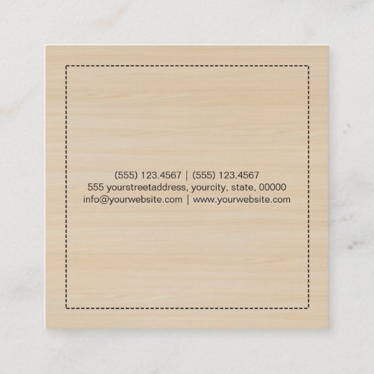 白スタイリッシュい唇で作るアーティスト・ウッモダンド スクエア名刺 (裏面)