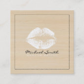 白スタイリッシュい唇で作るアーティスト・ウッモダンド スクエア名刺 (正面)