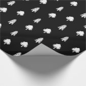 白スタイリッシュい木で黒 ラッピングペーパー (角)
