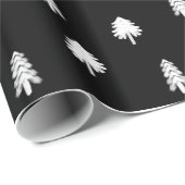 白スタイリッシュい木で黒 ラッピングペーパー (ロールコーナー)