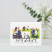 白スタイリッシュい4枚の写真はがきを保存 案内ポストカード (スタンド正面)