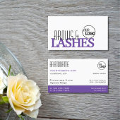 白スタイリッシュと紫のシンプルプロフェッショナル 名刺