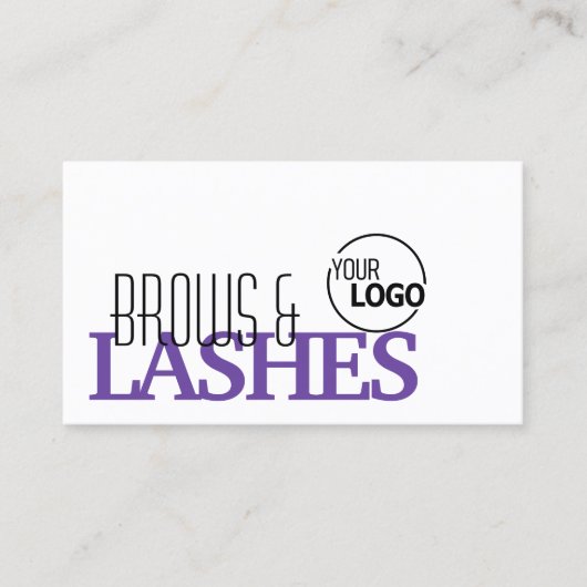 白スタイリッシュと紫のシンプルプロフェッショナル 名刺 (正面)