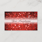 白スタイリッシュと赤のスパークルグリッタープロフェッショナル 名刺 (正面)