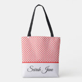 白スタイリッシュと赤の水玉模様 トートバッグ (裏面)