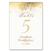 白スタイリッシュと金ゴールドのメタリック雪 テーブルナンバー (裏面)
