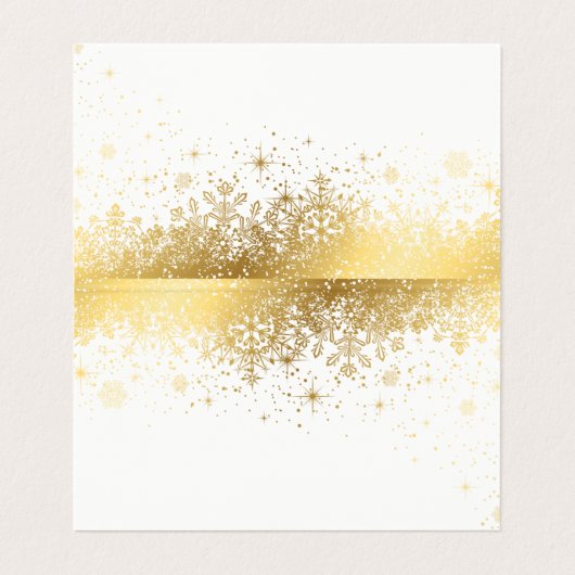 白スタイリッシュと金ゴールドの雪片| 座席表 名刺 (内部フラット)