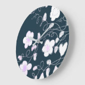 白スタイリッシュと青の時計 ラージ壁時計 (傾斜)