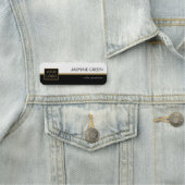 白スタイリッシュと黒のデザイン名タグ 名札 (インサイチュ)