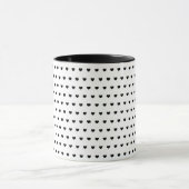 白スタイリッシュの黒ハートパターン マグカップ (中央)