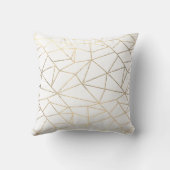白スタイリッシュエレガント金ゴールド幾何学的 クッション (裏面)