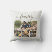 白スタイリッシュカスタム4ファミリーフォトコラージュ クッション (裏面)