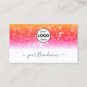 白スタイリッシュカラフルきらめくグリッター 名刺 (正面)