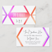 白スタイリッシュカラフル幾何とモノグラム付き 名刺 (正面/裏面)