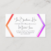 白スタイリッシュカラフル幾何とモノグラム付き 名刺 (裏面)