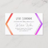 白スタイリッシュカラフル幾何数々の色 名刺 (裏面)