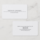 白スタイリッシュクラシカルプロフェッショナル作成者 名刺 (正面/裏面)