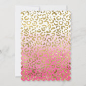 白スタイリッシュピンク金ゴールドヒョウ 招待状 (裏面)