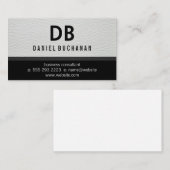 白スタイリッシュフェイク革モノグラム 名刺 (正面/裏面)