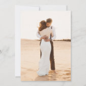 白スタイリッシュフローラ結婚の後のパーティー 招待状 (裏面)