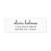 白スタイリッシュミニマル文字差出人住所 ラベル (正面)