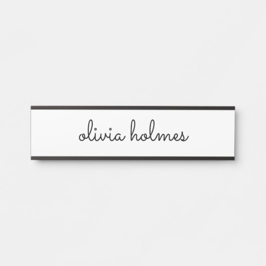 白スタイリッシュミニマル文字銘板ドア記号 サインプレート (正面)