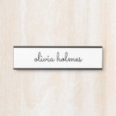 白スタイリッシュミニマル文字銘板ドア記号 サインプレート (正面)