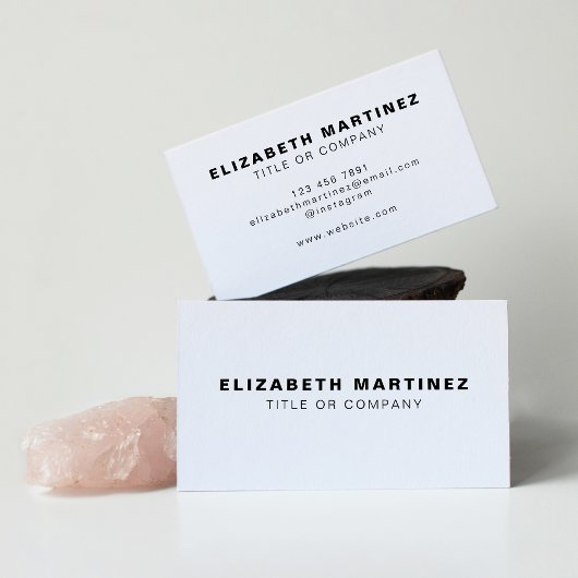 白スタイリッシュモダン表裏パーソナライズされた 名刺