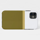 白スタイリッシュモダン金オリーブ色ブロック Case-Mate iPhoneケース (裏面(横))