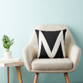 白スタイリッシュモノグラムオンブラック クッション (椅子)