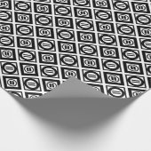 白スタイリッシュ上の黒い幾何学的パターン ラッピングペーパー (角)