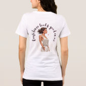 白スタイリッシュ人自信のある女性 トライブレンドＴシャツ (裏面)